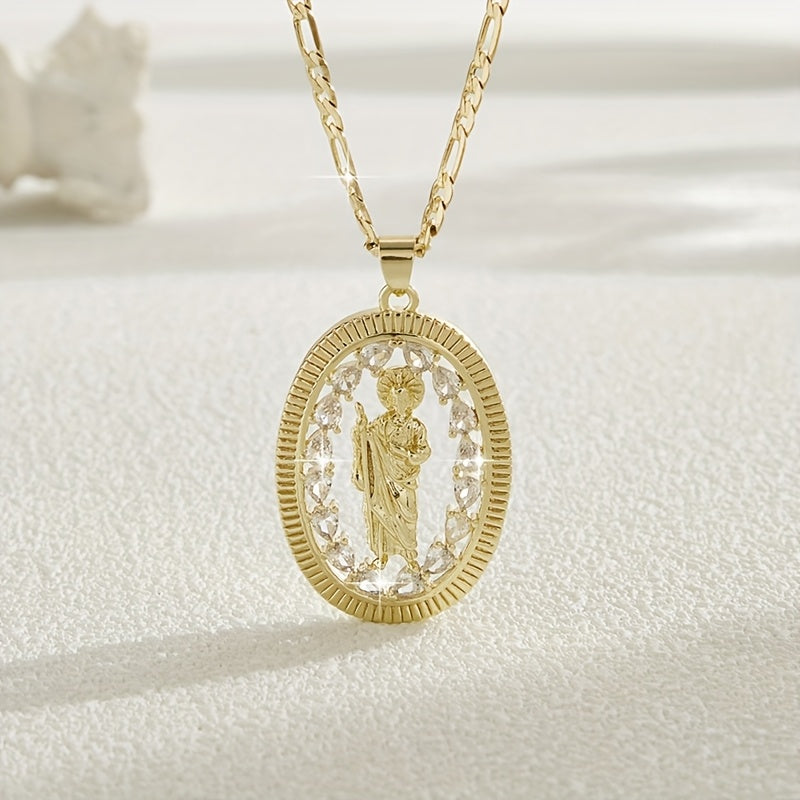 1pc Religious Jesus Christ Jewelry - 24-Inch Saint Death Pendant Necklace with Sacred Guadalupe Icon, Latin Faith Symbol for Weddings, Parties, Year-Round Wear - Women's Spanish Language Religious (Ramirez Line Collection