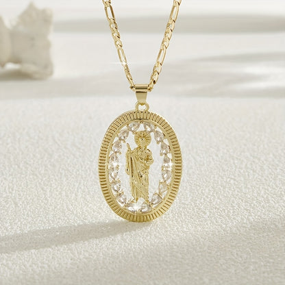 1pc Religious Jesus Christ Jewelry - 24-Inch Saint Death Pendant Necklace with Sacred Guadalupe Icon, Latin Faith Symbol for Weddings, Parties, Year-Round Wear - Women's Spanish Language Religious (Ramirez Line Collection