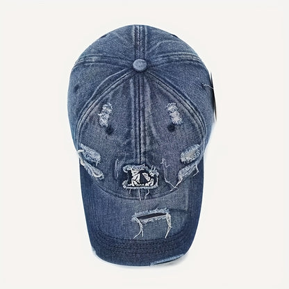 Retro Western Baseball Cap - Vintage Distressed Jeans-like Hat with Snapback Closure, Lightweight Non-Stretch Fit for Men & Women, Casual & Formal Events - Durable Everyday Cowboy Hat