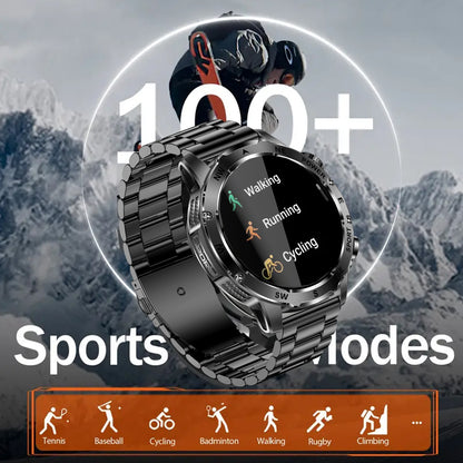 Men'S Smart Watch, Waterproof Smart Watch, Suitable for Outdoor Sports, IP68 Deep Waterproof, Waterproof Speaker, LED Flashlight, Call Answering, Music Control, 800Mah Battery, Compass, Compatible with Iphone And Android Phon