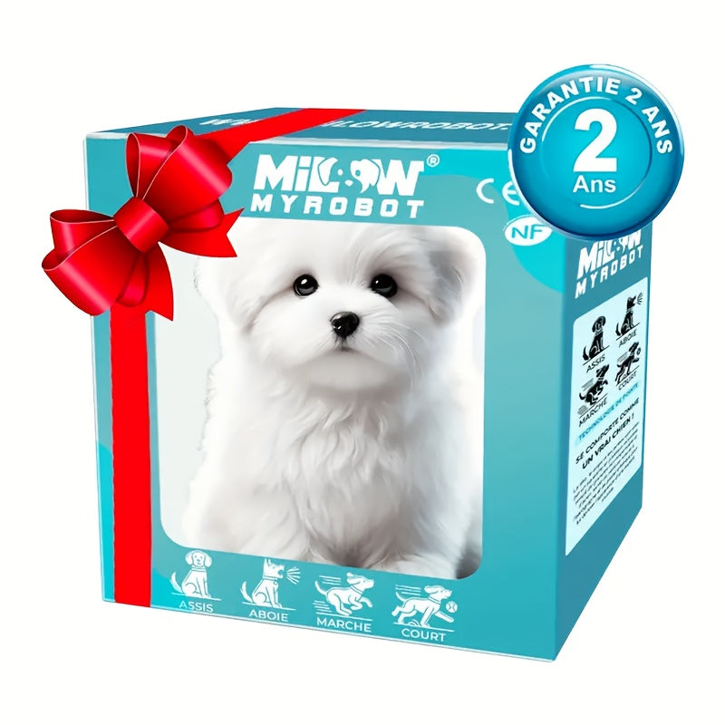 2025 Realistic Robot Dog - Interactive Walking, Barking, Expressive Eyes And Soft Plush - No Need For Batteries, Button Control For Home And Office Companions Or Gifts - Ideal Choice For Adults And Teenagers, Cute Animal Biom