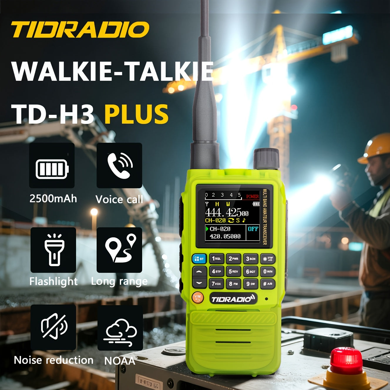 TIDRADIO H3 PLUS | Ham Radio Multi-Band Two-Way Radios with AM/ FM & Wireless Headset Compatibility | 5000km Long Range Walkie Talkies for Camping & Emergency