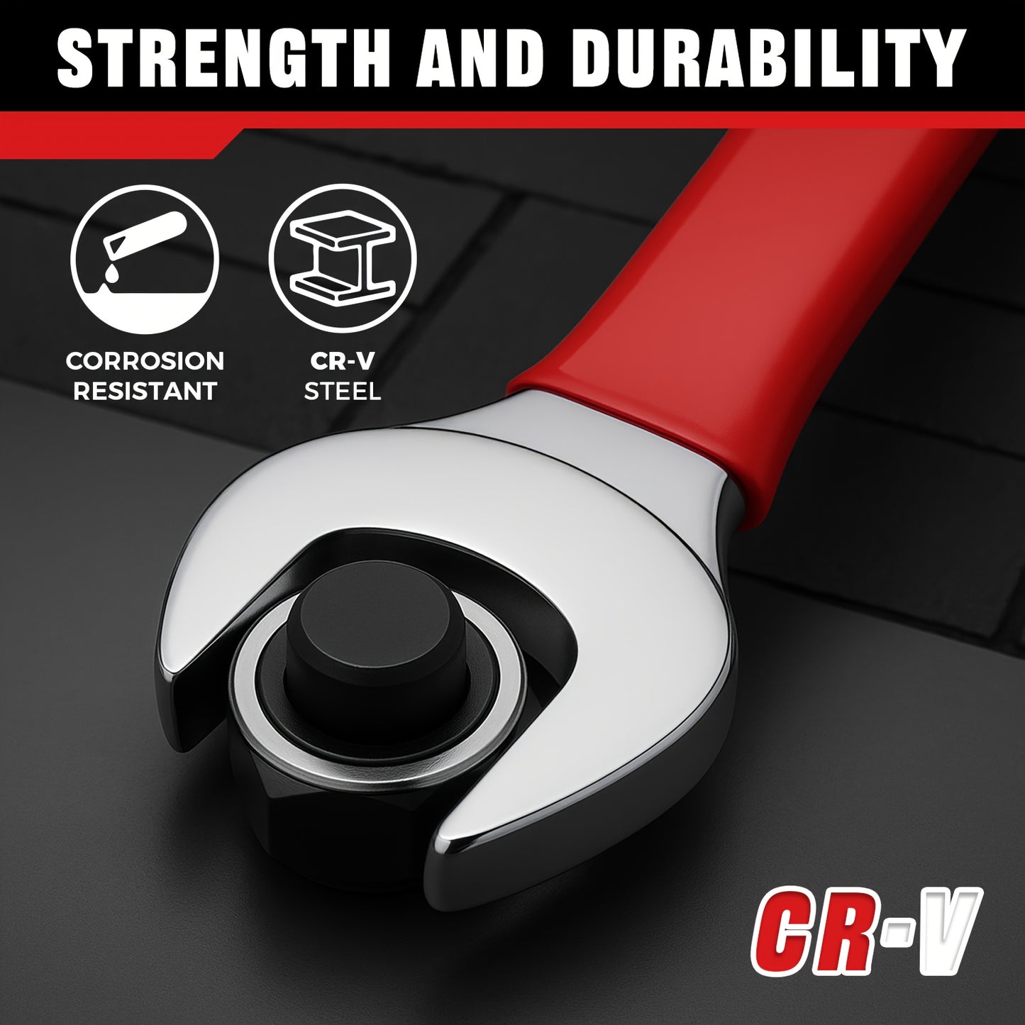 12pcs Heavy-Duty Chrome Vanadium Steel Two-Way Wrench Tool Set with Red Canvas Bag - 6mm-17mm Metric Sizes, 12-Point Box End & Open-End Wrenches, Non-slip Grip Handles For Automotive, for bicycle, Home Repair - Durable Metal