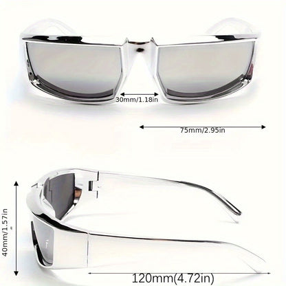 Y2k Fashion Glasses New Sports Glasses Silvery Mirror Women's Glasses
