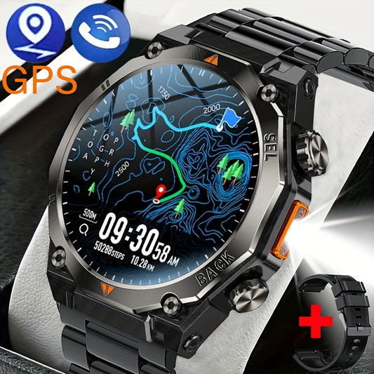 COIUSOR'S New GPS Smartwatch with LED Flashlight, 1.46-inch AMOLED HD Display, Wireless Calling, Real-Time Message Sync, One-Click Connection, Music Playback, GPS, Compass, Altitude, Barometer, Stopwatch, High Quality, Over 1