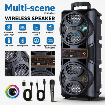 Wireless Speaker, Bluetooth, Dual Pairing, 2400mAh Battery, Subwoofer and Stereo, USB-C Charging, Suitable for Smartphones/tablets, Home/office/party Use, Wireless Ribbon Speaker, Home Audio, Stylish Audio, Premium Finish, Id