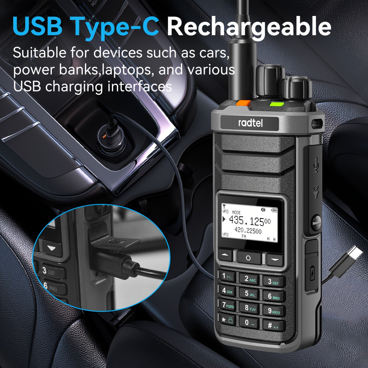 Radtel RT-860G GPS Ham Radio & CB Radio - 1024-Channel Dual Band Long Range Walkie Talkie with NOAA Weather, GPS Navigation, SW/SWB FM/SSB Modes, Type-C Charging, HF/VHF/UHF/Aviation AM/USB/LSB/CB/SSB, 4500-Channels, 50W High