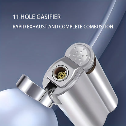 1pc/5pcs Set, Lighter, Butane Lighter, Metal Shell Windproof Lighter, Durable And Portable Lighter, Adjustable Flame Size, Refillable, Suitable For Outdoor Camping, Barbecue, Hiking, Precise Ignition, Valentine'S Day Gift, Wi