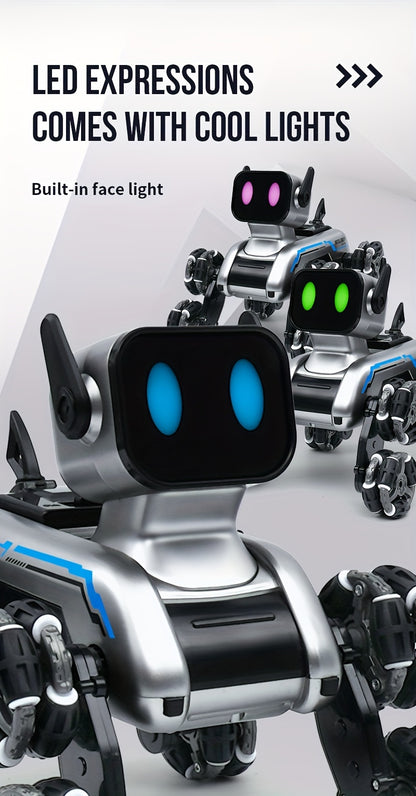 8WD Robot Dog, Dual-Electric Dual-Control, Intelligent Mechanical Dog with Swing Arm, Deformation, Climbing Car, USB Charging, Infrared Sensor, Rechargeable Battery, ABS Material, for Pets & Children, Holiday Gift Idea