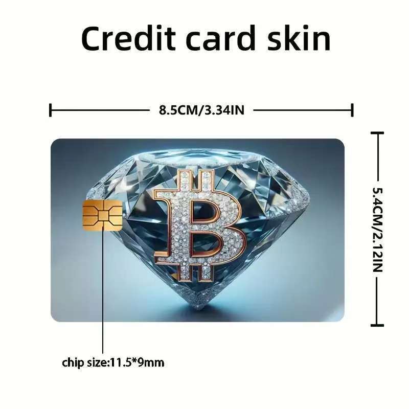 5pcs Set 2025 New Bitcoin Credit Card Skins - Holographic Gloss PVC/Scratch-Resistant Stickers with Bitcoin Logo & Emblem, Permanent Adhesive Removal (No Residue) for Crypto Cards, Collectible for DFeva Enthusiasts