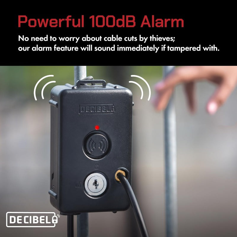Decibel 3ft Anti Theft Cable Lock with 100dB Loud Alarm Security Lock for Outdoor Gear Power Tools Kayaks Generators