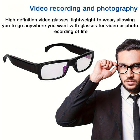 1pc Smart Glasses with Camera, 1080P HD Camera, Digital Video Recorder Camcorder Eye Protection DV Camera glasses Video glasses, Recording Portable Camera Ultra Clear Camera Glasses with 64GB Memory Card, Long-lasting battery