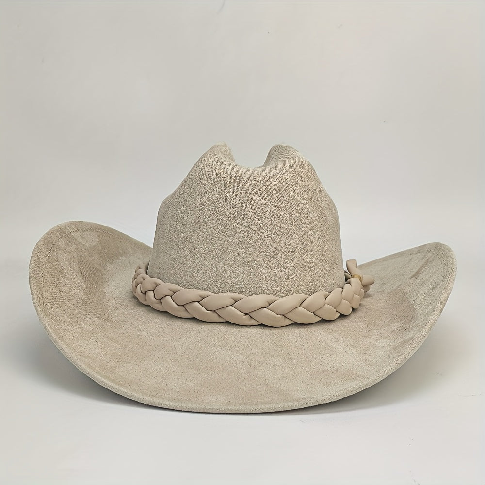 Handcrafted 3-Strand Braided Rope Cowboy Hat - Wide Brim Lightweight Western, Brown All-Season Outdoor Hat for Hiking, Horseback Riding, Durable Rope - Unisex for men & Women (Style 3-Strand)