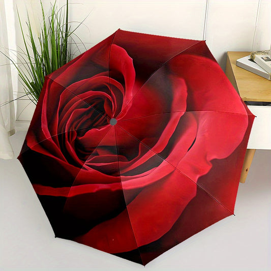 Red Rose (2) umbrella 8 frames automatic umbrella suitable for travel and daily use Christmas Halloween gift choice