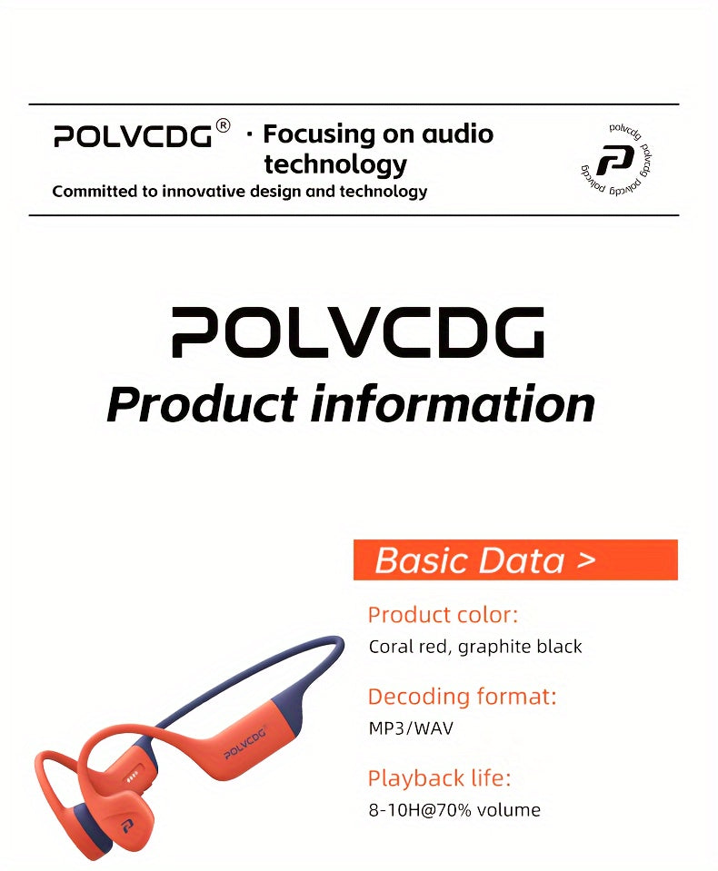 POLVCDG Audio new upgrade sound sense 2.0 X16 wireless bone conduction headset, professional sweat and, clear talk with microphone, magnetic charging port long life, large memory wireless/MP3 dual-mode one-click switch, suita