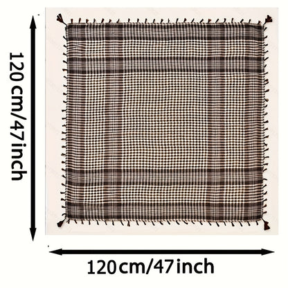 [Two piece set ]Arabic square scarf hanging on all sides with contrasting colors, Arab headscarf jacquard scarf, formal casual robe, clothing headscarf set, perfect gift for men during Ramadan, a choice for holiday gifts