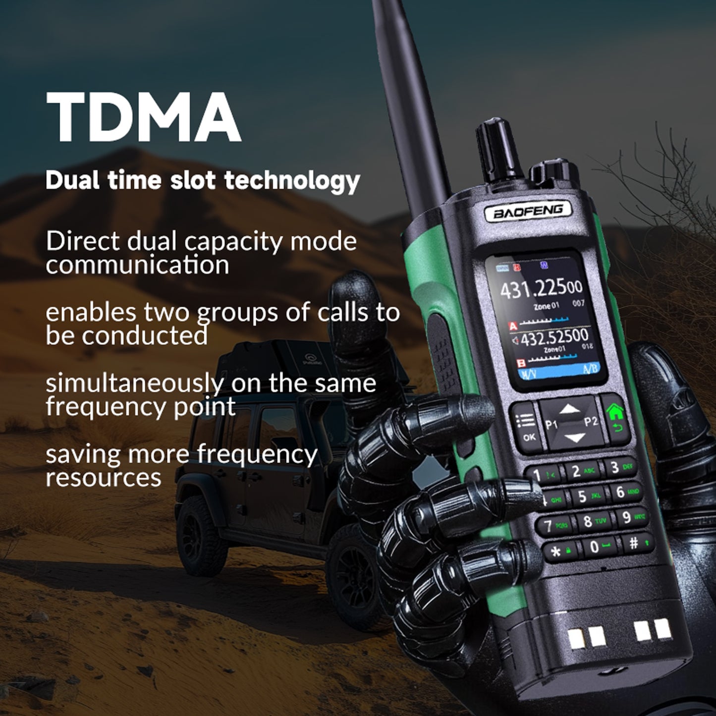 Baofeng UV-32 10W GPS Two-Way Radio, U/ V Cross-Band Repeater, NOAA Weather Alert, Long Range UHF Handheld Walkie-Talkie Suitable for Hobbyists, Outdoor Activities, Camping, Hiking, Emergency Communication Equipment, Camping