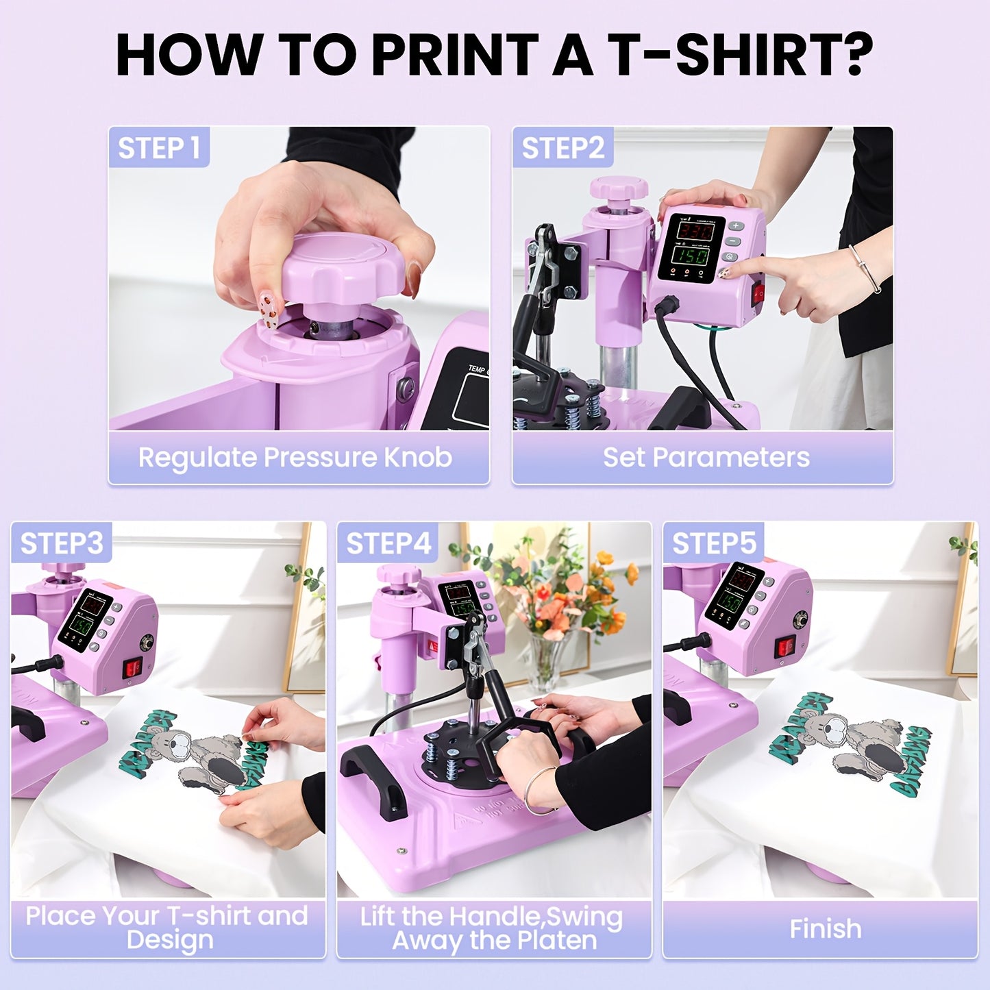 5in 1/8in 1 Hot Press, 15 "x12" T-shirt Press, 360-degree Rotation, Multi-functional Sublimation Hot Press, for T-shirts/cups/LIDS/plates/DIY, Drinkware Personalization, Multi-Surface Printing, Rotary Transfer Press, Multi-Fu