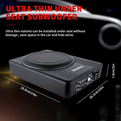[Car Subwoofer] 105C 1500W 10-Inch Car Subwoofer with High Power And High-Fidelity Sound, Ultra-Thin Body, Includes Wired Control And Installation Parts, Without Battery