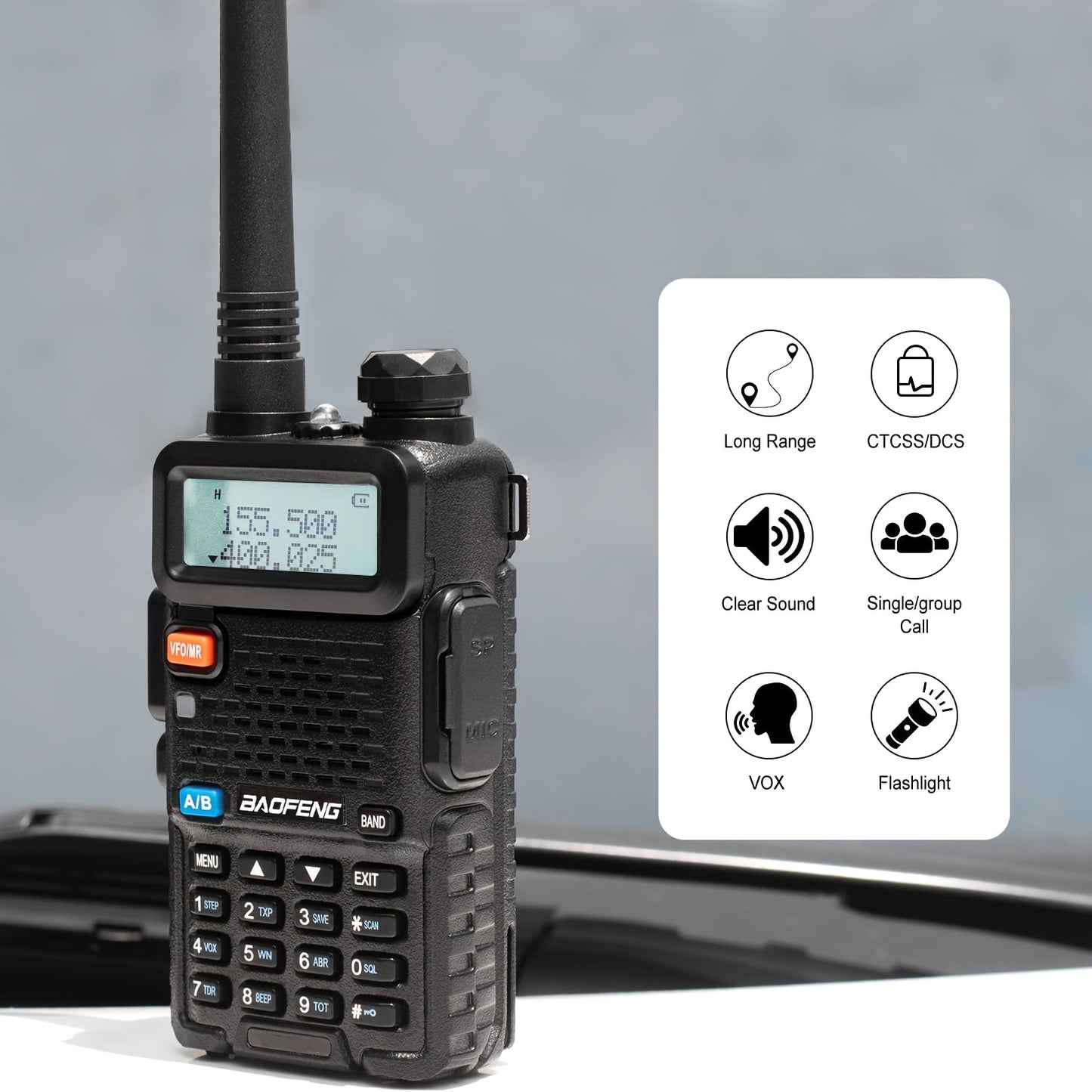 1/2/4-Pack Baofeng Dual Band Handheld Ham Radio Walkie Talkies Bathroom Radio, High Power Long Range Rechargeable Two Way Radios with 1800mAh Lithium Battery, USB Charging, Non-Waterproof Plastic, Modern Style for Hunting Sur
