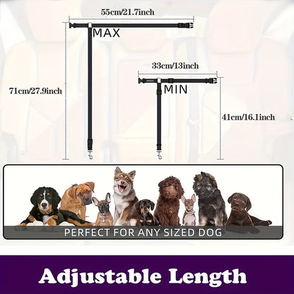 1pc Dog Belt Vest-Adjustable Car Safety Belly Band, Equipped With Solid Metal, Comfortable Padded Design And Ergonomic Support, Convenient Installation Automatic Haul Rope, Dedicated Pet Travel