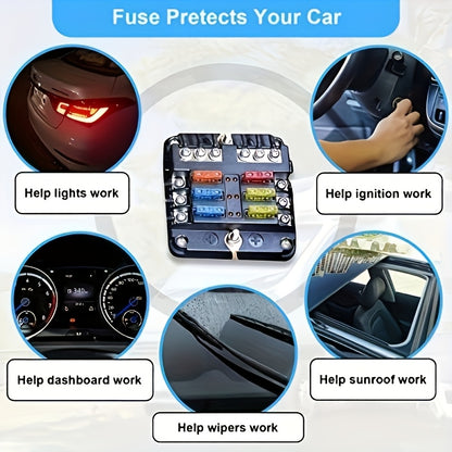 300pcs Car Fuse Kit, Including 160 Mini Fuses, 90 Standard Fuses, 50 Micro Fuses, 1 Removal Tool - Aluminum Alloy, Mixed Colors, Uncharged, Suitable for Cars, RVs, Trucks, Motorcycles 2A 3A 5A 7.5A 10A 15A 20A 25A 30A 35A 40A