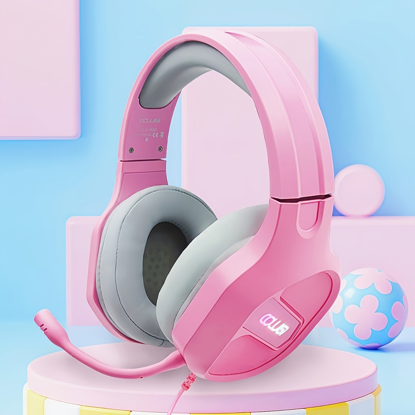 Colusi Wired Gaming Headset with Microphone, PS4/PS5/Xbox/Switch/Laptop Compatible, Low Latency Surround Sound, Noise Isolating Closed-Back Headphones, - Plug & Play, Volume Control & Adjustable Headband for PC Gaming