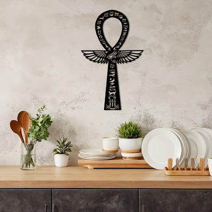 1pc Room Decor Iron Ankh Wall Art - Egyptian Hieroglyphic Symbol, Nile River Ankh, Ancient Egyptian Decor, Spiritual Key to Life - For Home Decor Enthusiasts & Spiritual Seekers - Perfect Gift for Housewarming & Birthday