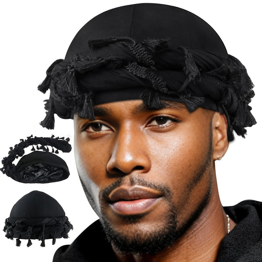 2pcs Turban Head Wraps for Men Women Satin Lined Turban Vintage Twist Velvet Durags Gifts, Fashion Accessory, Sleepwear Accessory, Twist Design, Stylish Turban, Soft Velvet, Smooth Satin, Unisex Headwrap, Luxury Durag, Gift F