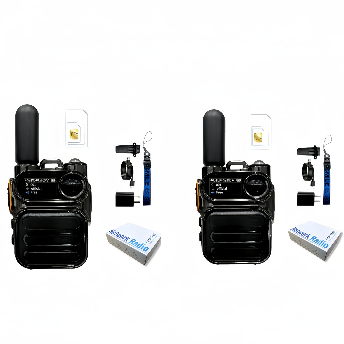 Global POC 10000 Miles Walkie-Talkies Ultra Long Distance International Intercom Unlimited Range PTT Walkie Talkie Multi- Functional Two Way Radios 2 Radios 2 Cards 2 Headphones Set