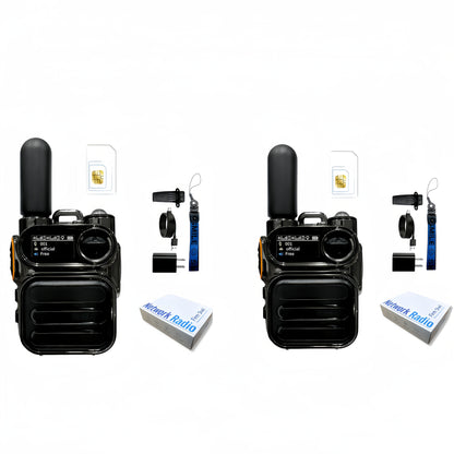 Global POC 10000 Miles Walkie-Talkies Ultra Long Distance International Intercom Unlimited Range PTT Walkie Talkie Multi- Functional Two Way Radios 2 Radios 2 Cards 2 Headphones Set