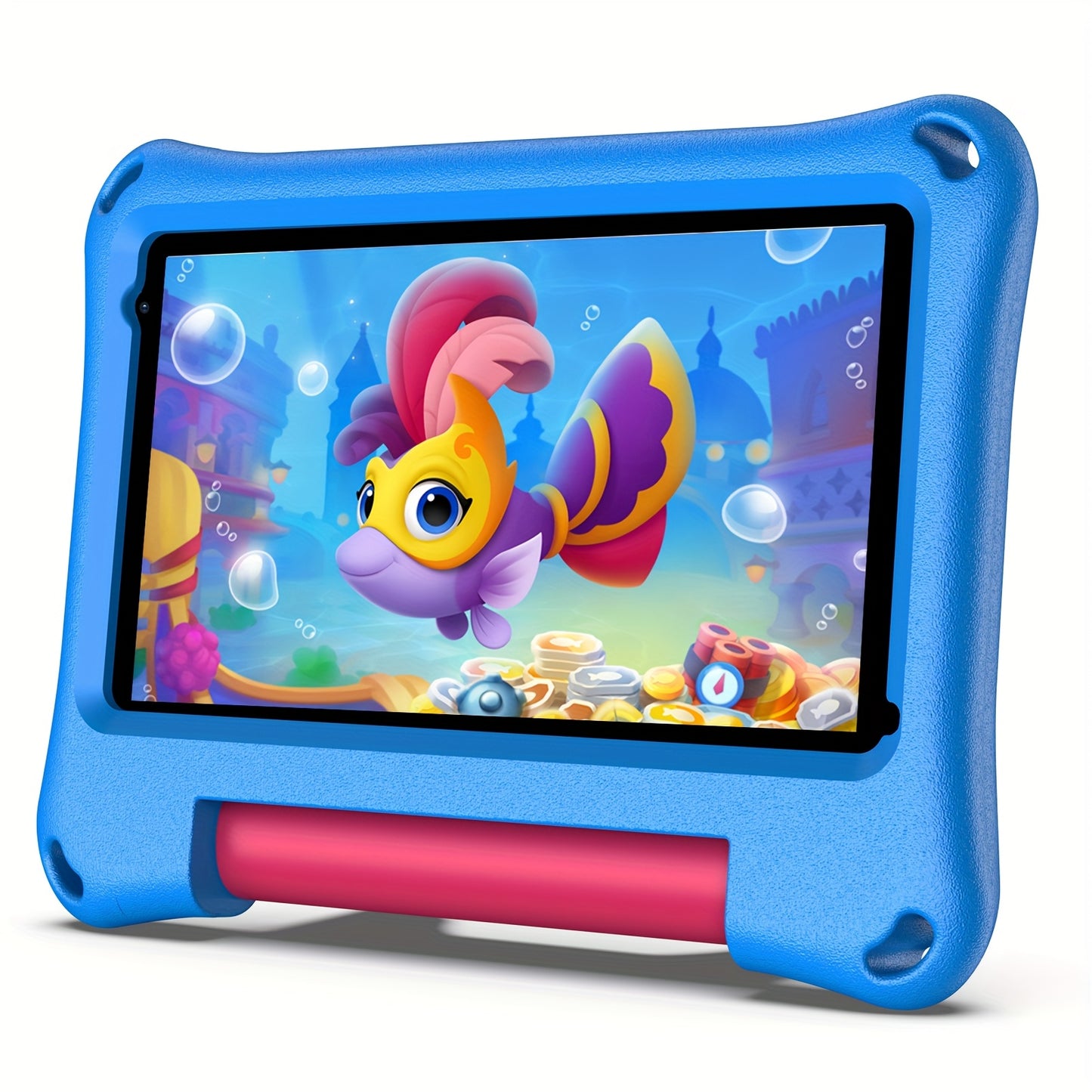 Portable 7-Inch Android 13 Kids Tablet with 32GB Storage And 4GB RAM (Expandable by 2GB), Featuring Wifi, Educational Content, Parental Controls, a Silicone Sleeve, a Quad-Core Processor, And an HD IPS Display, New for 2025,