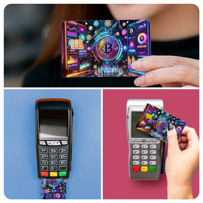 Two Shiny Credit Card Skins Made of Ultra-Thin Vinyl, Designed for Credit Cards, Debit Cards, Transit Cards, And Key Cards, Providing Protection And for Bank, Scratch Resistance, And Slip Resistance