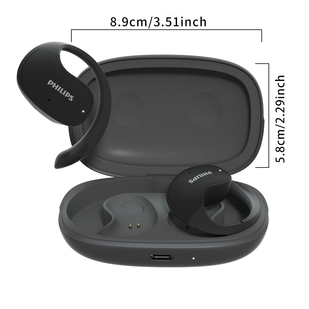 PHILIPS True Wireless Earbuds - Stereo Surround Sound, ENC Noise Cancellation, Touch Controls & Built-in Mic | 24H Polymer Battery, USB-C Fast Charging Case | Lightweight Comfort For Commuting, Workouts & Daily Use TAT2708