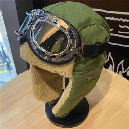 Unisex Winter Outdoor Hat with Goggles, Thickened Lining and Warm Ear Flaps for Cycling Ski Activities, Winter Hats For Men, Winter Hats For Women, Snow Hat, Winter Thermal Hat, Winter Goggles, Ski Helmet With Goggles, Winter