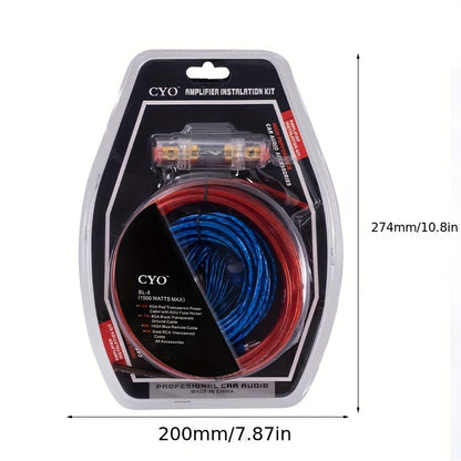 Durable RCA Audio And Power Wiring - Car 10GA Subwoofer Sleeve Wire - Car Power Amplifier Sleeve Wire Wiring - High-performance Copper Material - Thick Core Wire - Suitable for Car Audio And Video Installation - Compatible wi