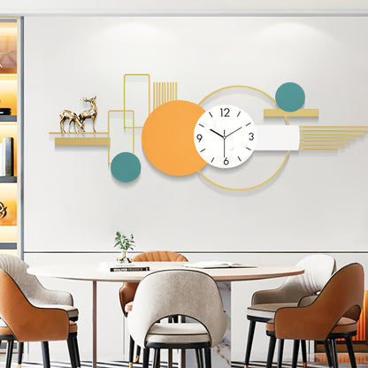 Modern Wall Clock Large Metal Decorative Clock 43.3 Inche 3D Modern Creative Wall, Clocks Big Art Design Silent Wall Clocks for Living Room DecorEntryway/Bedroom/Offic