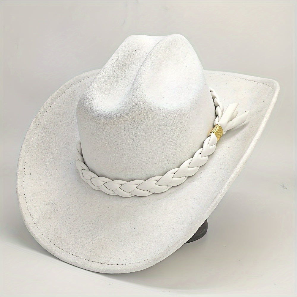 Handcrafted 3-Strand Braided Rope Cowboy Hat - Wide Brim Lightweight Western, Brown All-Season Outdoor Hat for Hiking, Horseback Riding, Durable Rope - Unisex for men & Women (Style 3-Strand)