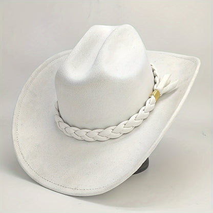 Handcrafted 3-Strand Braided Rope Cowboy Hat - Wide Brim Lightweight Western, Brown All-Season Outdoor Hat for Hiking, Horseback Riding, Durable Rope - Unisex for men & Women (Style 3-Strand)