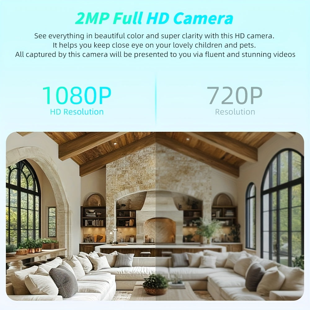 10pcs FHD 2MP Wireless Light-Bulb Security Camera, Work With 2, 4ghz WiFi, Motion Auto Tracking, 2 Way Audio, Spotlight Night Vision, E27 Screw-in CCTV Camera