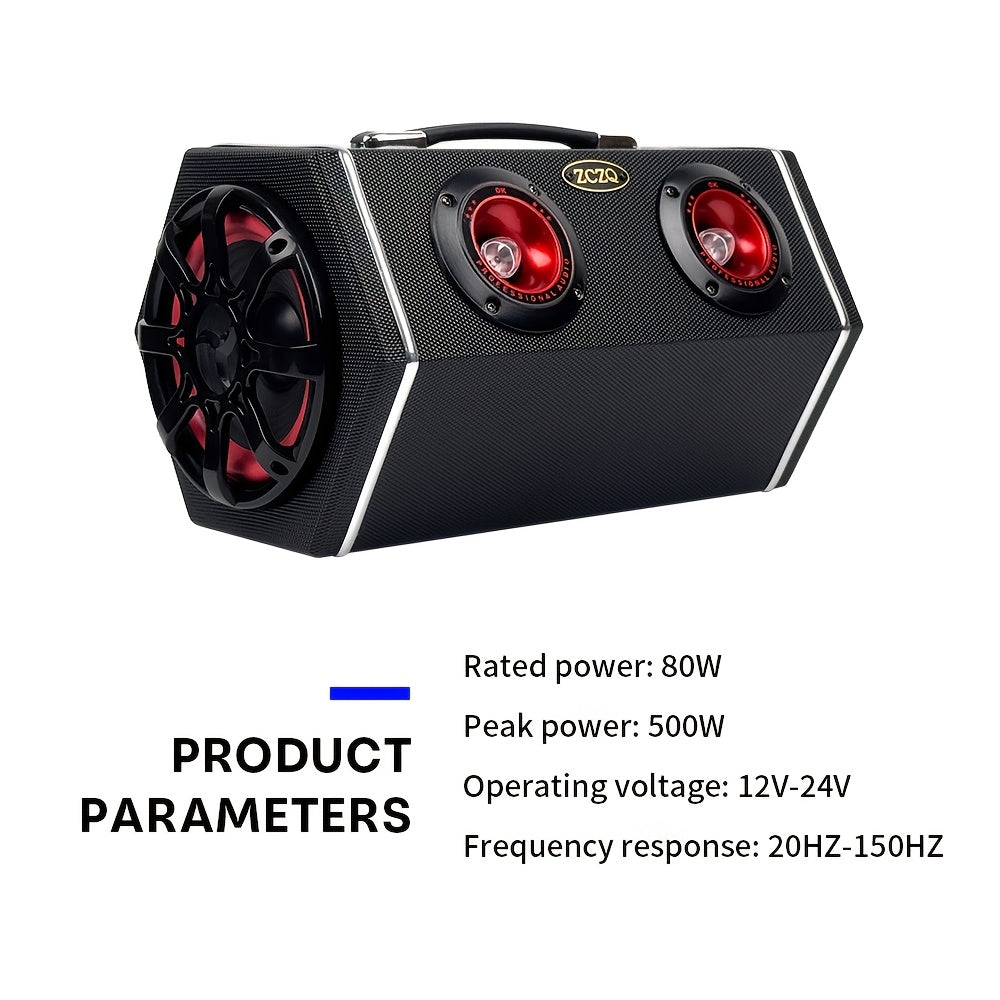 Car Diamond Leather Car Subwoofer - MAX.500W 6-inch - 12V High Power Speaker - RMS.80W Rubber Bass Flute + 2 Color Lights - Exquisite Sound High - Stun Bass - Soundproof Evenly - Vehicle Audio Modification - Improve Sound P60