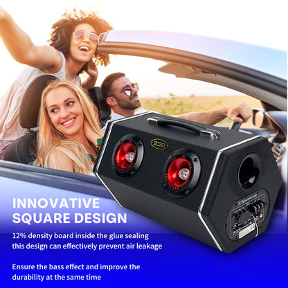 Car Diamond Leather Car Subwoofer - MAX.500W 6-inch - 12V High Power Speaker - RMS.80W Rubber Bass Flute + 2 Color Lights - Exquisite Sound High - Stun Bass - Soundproof Evenly - Vehicle Audio Modification - Improve Sound P60
