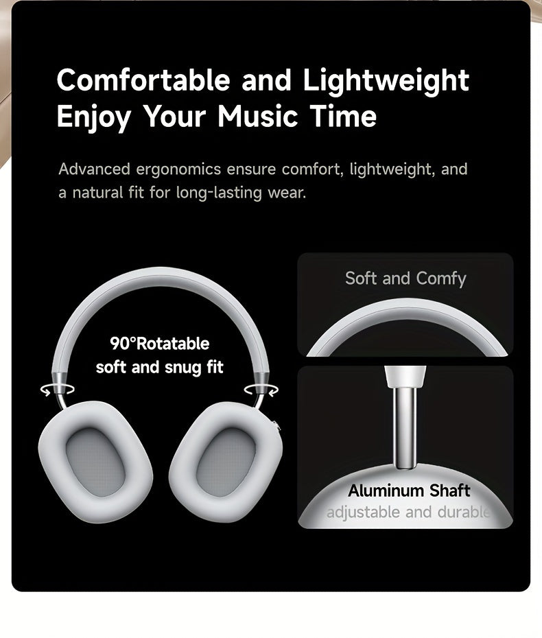 Picun F5 Hybrid ANC Wireless Headphones with 45dB Noise Cancellation, Wireless 5.4 Low-Latency, Spatial Audio, Hybrid ANC/Passive Mode, -C/, Compatible with PC/Laptop/Tablet/Skiing Headphones, 3.5mm Cable & Built-in Mic