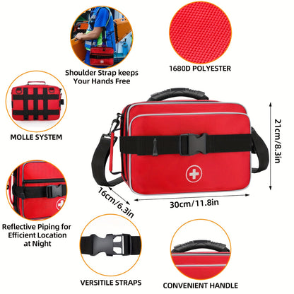 Premium 550pcs Emergency First Aid Kit with Bandages, Scissors And More - Portable Medical Supplies for Home, Car, Travel, Camping, Outdoor, Hiking, Sports, Office, First Aid Bag, First Aid Kits Professional With Supplies, Em