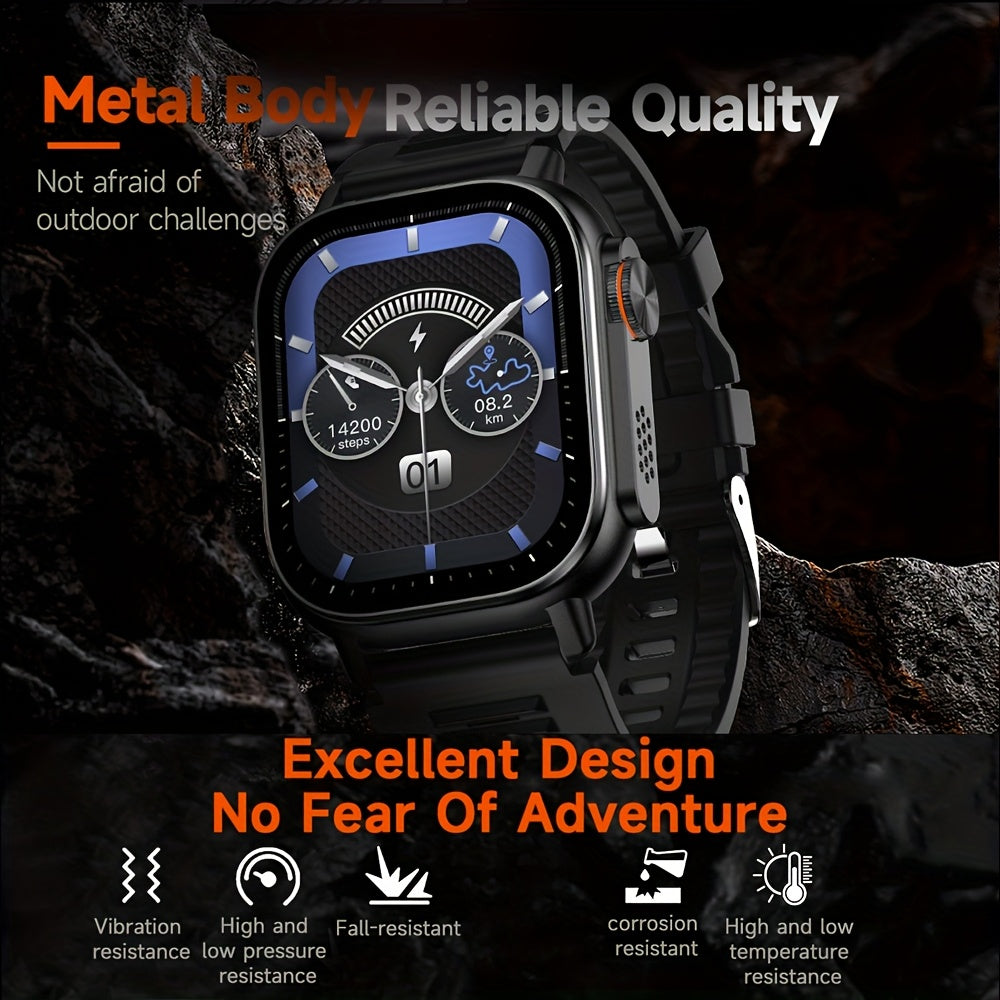 LIFEBEE New Smart Watch Full Screen Smartwatch Wireless Calling with Automatic Motion Recognition 100+ Sports Modes, Sports Watch 630mAh USB Rechargeable Battery, Step Counter, Compass Ideal for Outdoor Enthusiasts, Men & Wom