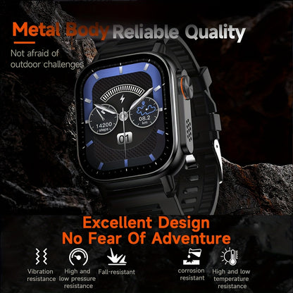 LIFEBEE New Smart Watch Full Screen Smartwatch Wireless Calling with Automatic Motion Recognition 100+ Sports Modes, Sports Watch 630mAh USB Rechargeable Battery, Step Counter, Compass Ideal for Outdoor Enthusiasts, Men & Wom