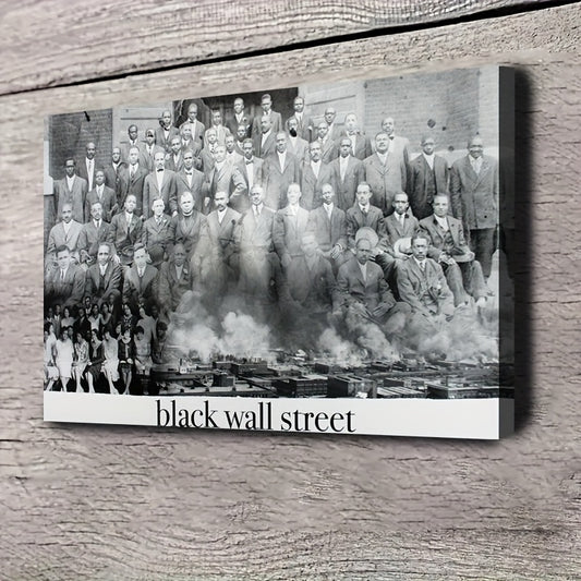 1pc Black Wall Street Historical Art Poster - Vintage Black and White Photo Canvas Print - Framed Ready-to-Hang Decoration for Home, Office, Classroom - Educational Decor - Ideal Gift for History Buffs & African American Cult