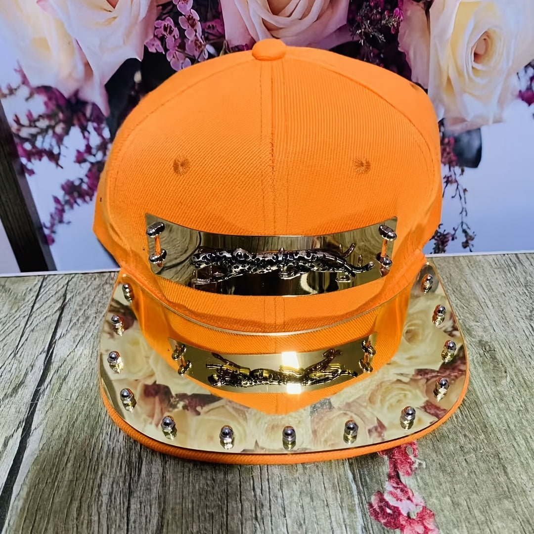 1pc Men'S Fashion Hip-Hop Street Dance Performance Baseball Cap - Casual Style, 100% Polyester, Lightweight, Animal Print, Non-Stretch Fabric - For Men - Suitable for Streetwear, Dance, Casual Occasions - Perfect Gift for Fas