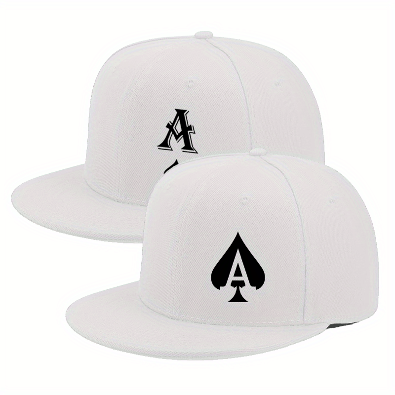 2D Flat - 2pcs A Letter Combination Style Unisex Fashion Hip-Hop Baseball Cap, Adjustable Size, Simple Casual Urban Style, Flat Brim Hat, Suitable for All Seasons, Unique Style