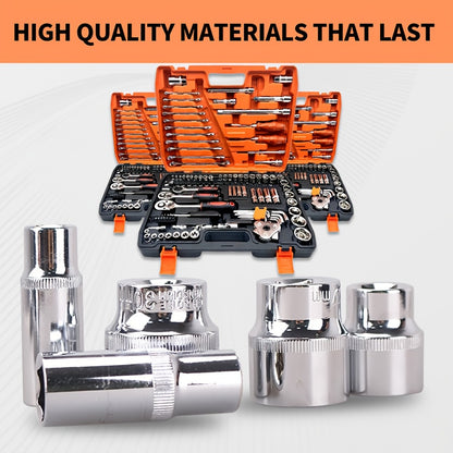 Multi-functional Toolbox Set, Professional And High-quality Automotive Repair Tools (46/121pcs), Drive Socket Ratchet Wrench, Automotive, Motorcycle And Bicycle Mechanical Repair, Household Multi-functional Tool Set, Gift for